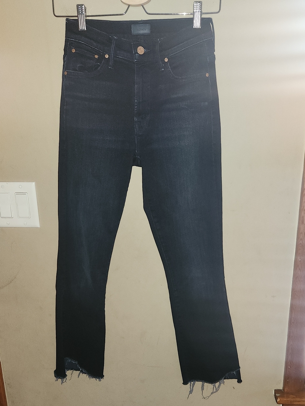 Mother Women's The Insider Crop Step Fray Jeans After Party Size 25